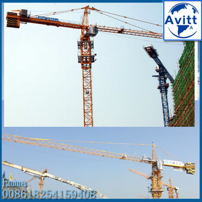 QTZ63 Torre de escalada interna grúa Capacidad de elevación 6 toneladas 50m Jib de trabajo