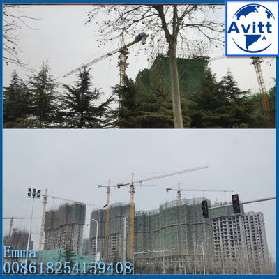 QTZ4807 Escalada telescópica hidráulica Tipos de grúa torre 48M Jib de trabajo
